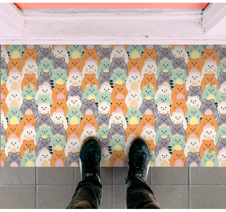 Adorable animal expressions entrance hall vinyl carpet - TenStickers