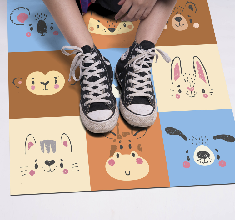 Baby animals tiles kids vinyl carpet - TenStickers