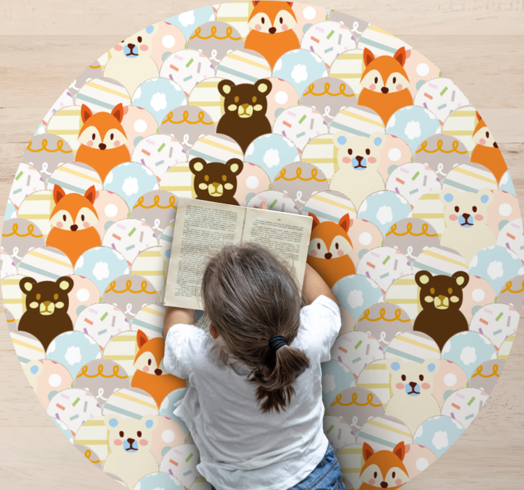 Adorable Animal Pattern nursery vinyl carpet - TenStickers