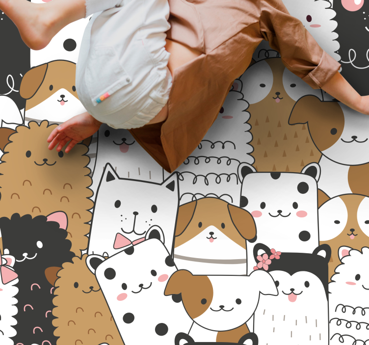 Charming Animal Faces animal vinyl carpet - TenStickers