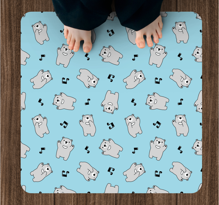 Adorable Bear Figures nursery vinyl carpet - TenStickers