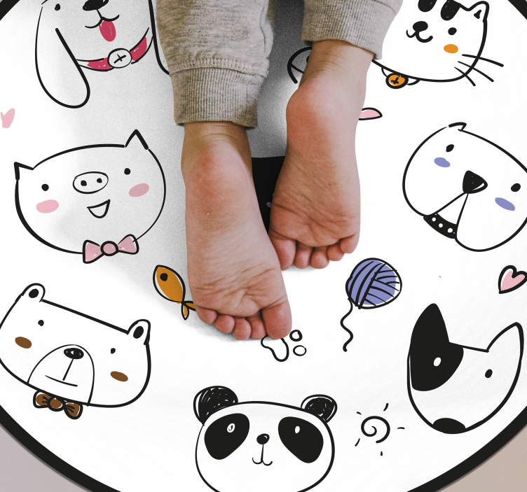 Adorable Creature Expressions nursery vinyl carpet - TenStickers