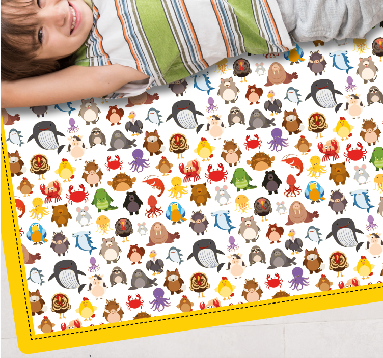 Adorable Creature Figures animal vinyl carpet - TenStickers