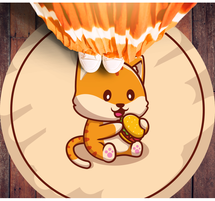 Baby cat with sandwich kids vinyl carpet - TenStickers