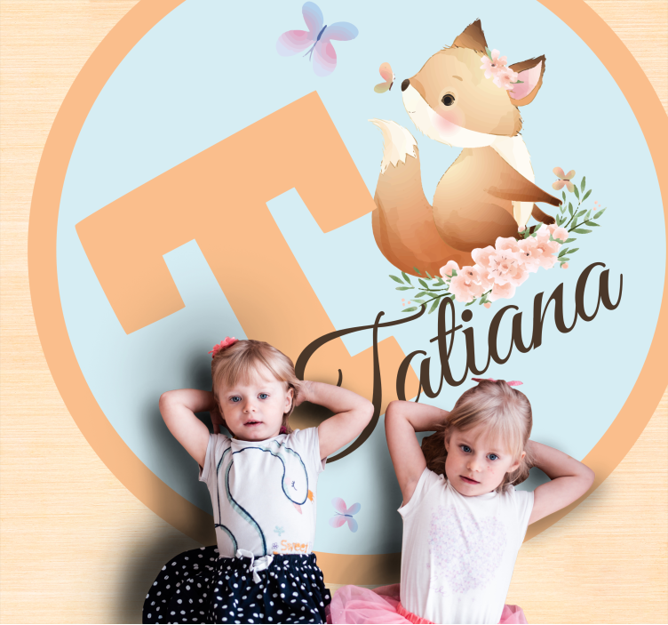 Adorable Fox Illustration custom vinyl carpet - TenStickers