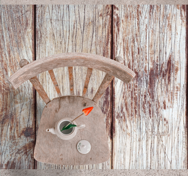 Weathered brown texture wood effect vinyl carpet - TenStickers