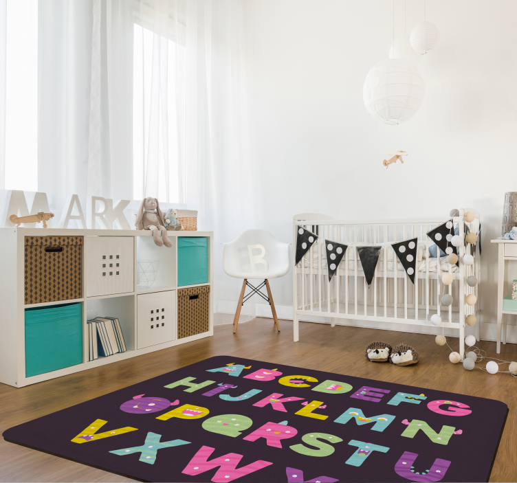 Alphabet educational design children's bedroom vinyl rug - TenStickers