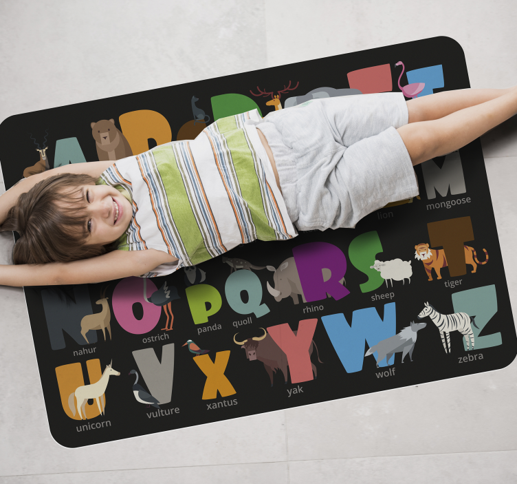Alphabetical Fauna alphabet vinyl carpet - TenStickers