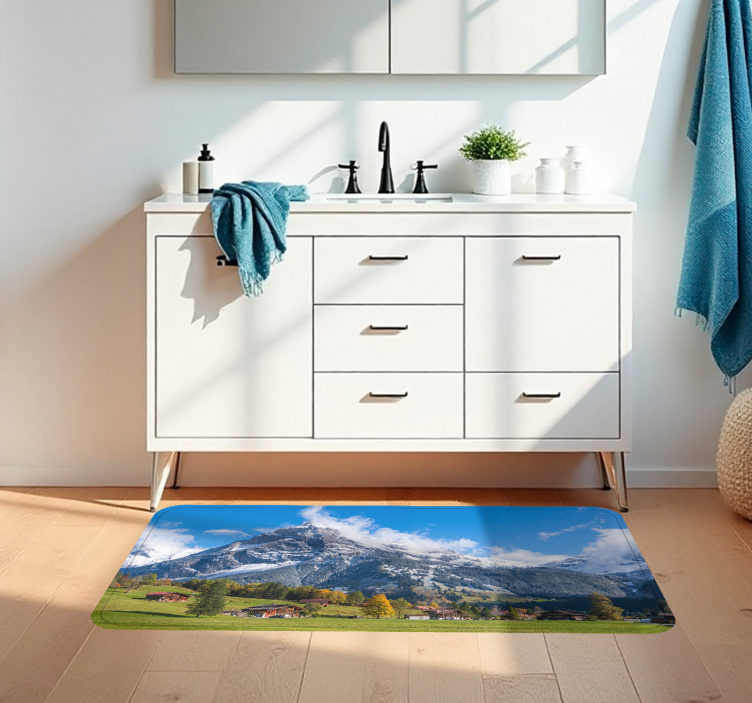 Alps view bathroom vinyl carpet - TenStickers