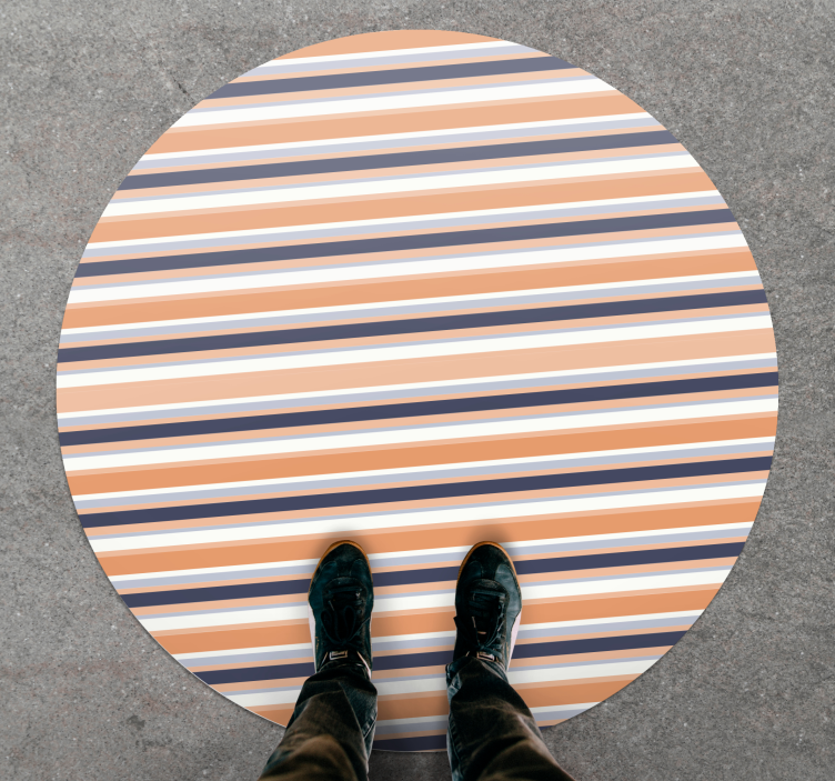 Striped Round Element striped vinyl carpet - TenStickers