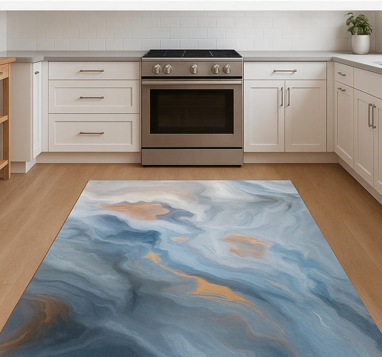 Amber-blue shades marble vinyl carpet - TenStickers