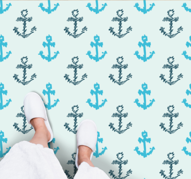Anchor Pattern bathroom vinyl carpet - TenStickers