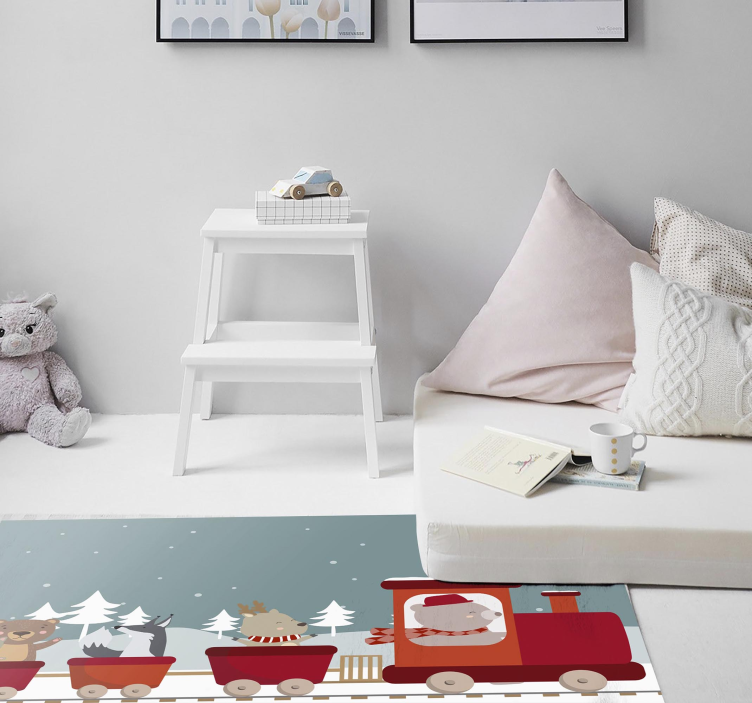 Animal Train Adventure kids vinyl carpet - TenStickers