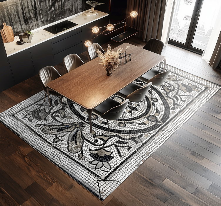 Art Nouveau design dining room vinyl carpet - TenStickers