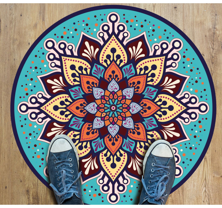 Arte colorido en círculo mandala vinyl carpet - TenStickers