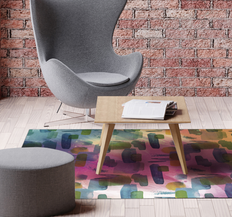 Artistic Color Segments living room vinyl carpet - TenStickers