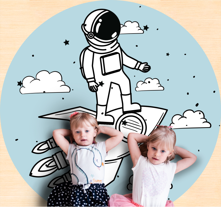 Astronaut Rocket Adventure kids vinyl carpet - TenStickers