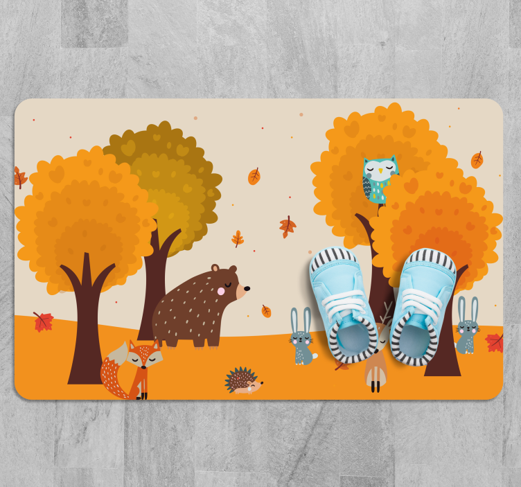 Autumnal Forest Friends kids vinyl carpet - TenStickers