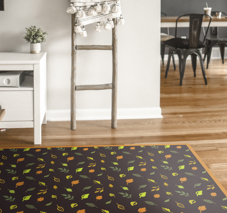 Autumnal Leaves Pattern floral vinyl carpet - TenStickers