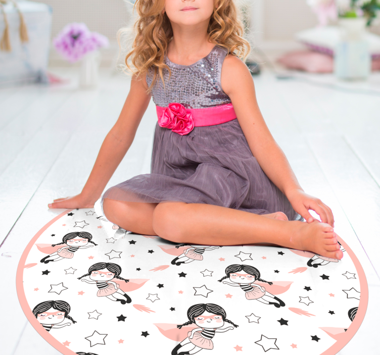 Ballerina Circular Playarea kids vinyl carpet - TenStickers