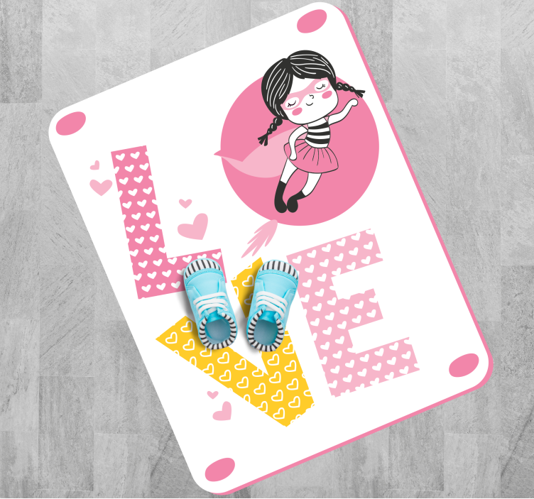 Ballerina Love Illustration nursery vinyl carpet - TenStickers