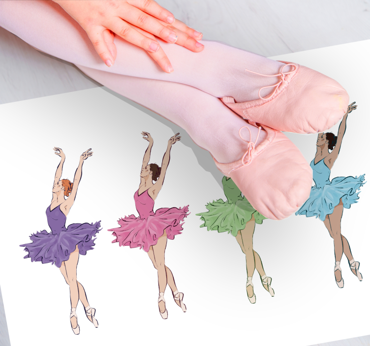 Ballet Dancers Set kids vinyl carpet - TenStickers