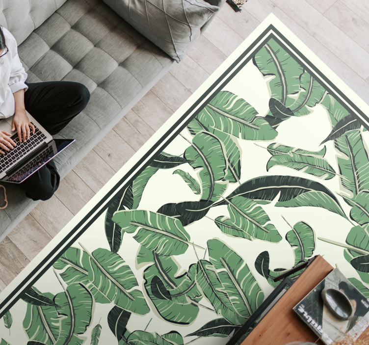 Banana Leaf Design floral vinyl carpet - TenStickers