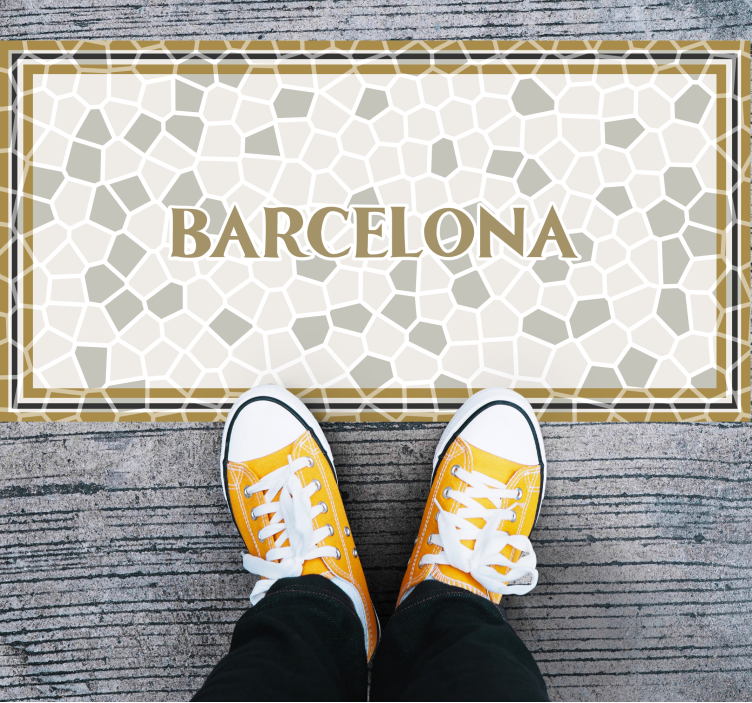 Barcelona Geometric Pattern mosaic vinyl carpet - TenStickers