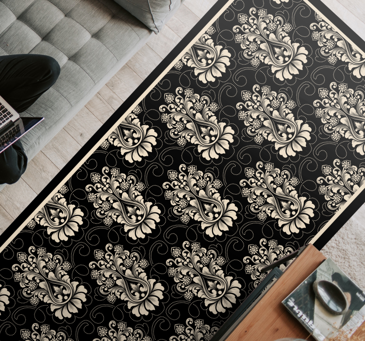 Baroque Floral Pattern vintage vinyl carpet - TenStickers