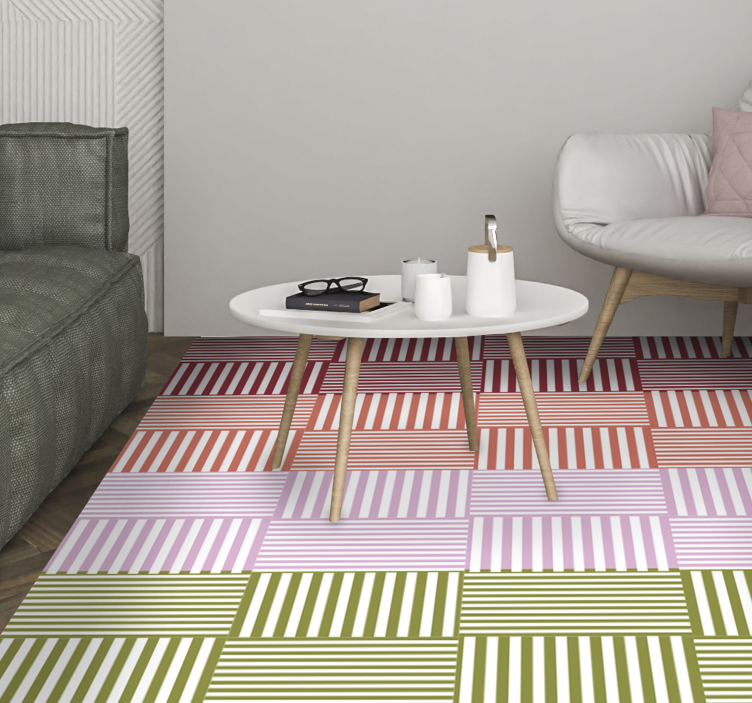 Lined Color Segments striped vinyl carpet - TenStickers