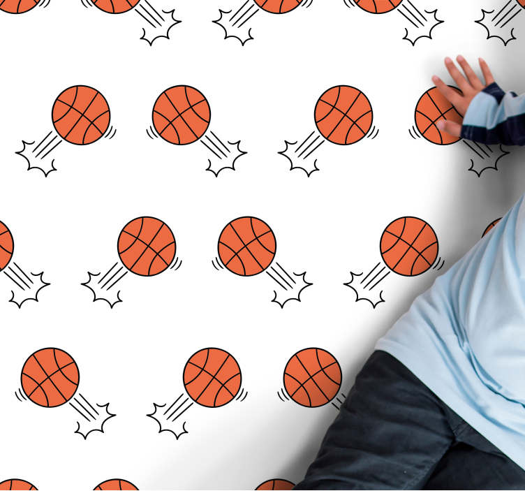 Basketball Motion Pattern kids vinyl carpet - TenStickers
