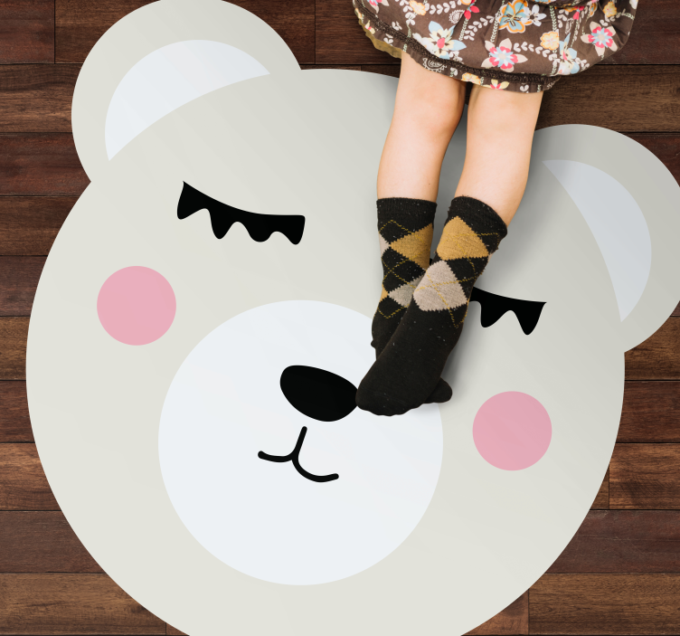 Bear Face Design kids vinyl carpet - TenStickers