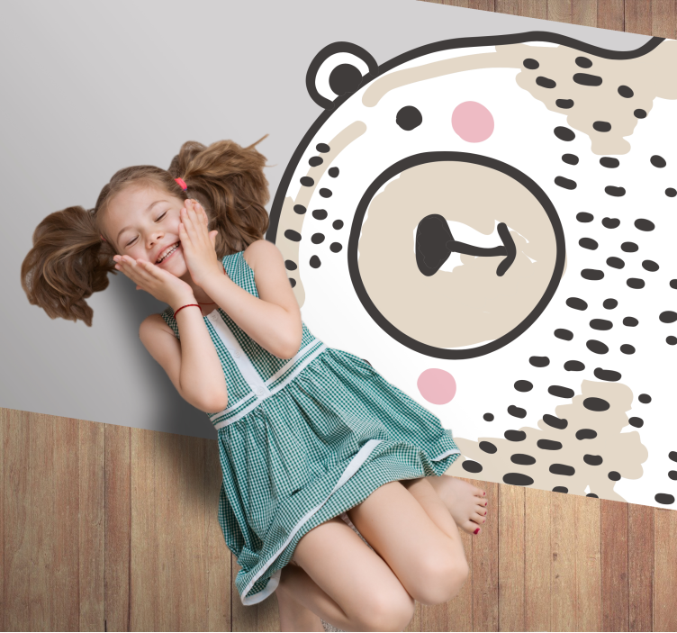 Bear Face Shape nursery vinyl carpet - TenStickers
