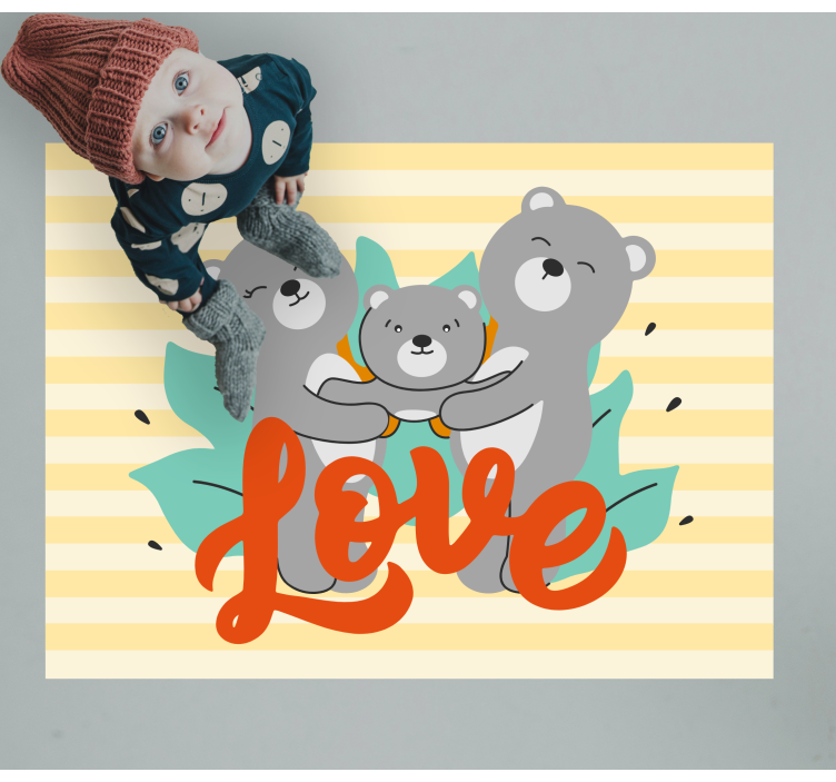 Bear Family Love kids vinyl carpet - TenStickers