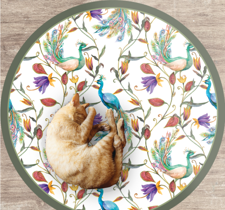 Beautiful peacock blooms floral vinyl carpet - TenStickers