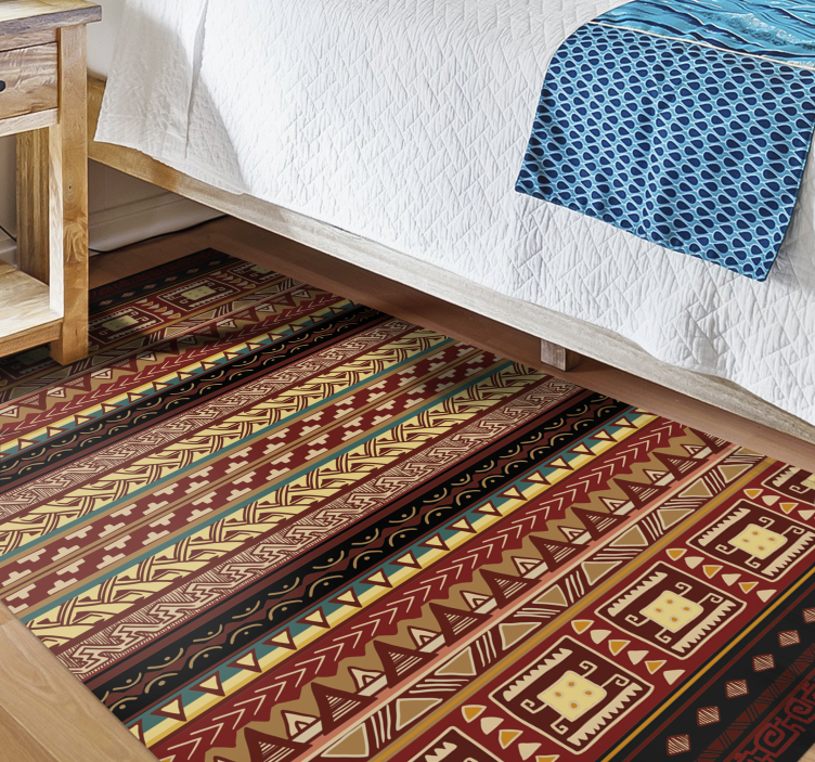 Bedroom vinyl carpet with ethnic stripe patterns - TenStickers