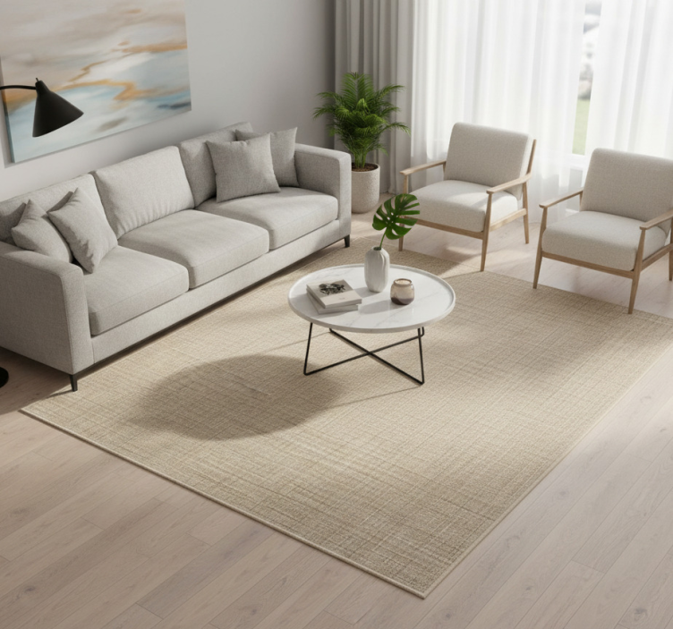 Beige fabric effect vinyl rug - TenStickers