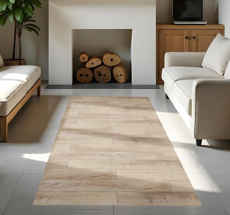 Beige parquet flooring wood effect vinyl carpet - TenStickers
