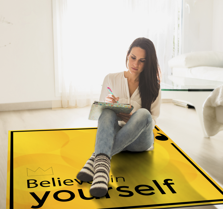 Believe Yourself Motivation custom vinyl carpet - TenStickers