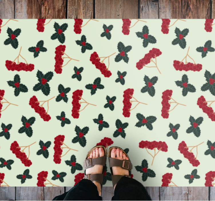 Berry Leaf Pattern floral vinyl carpet - TenStickers