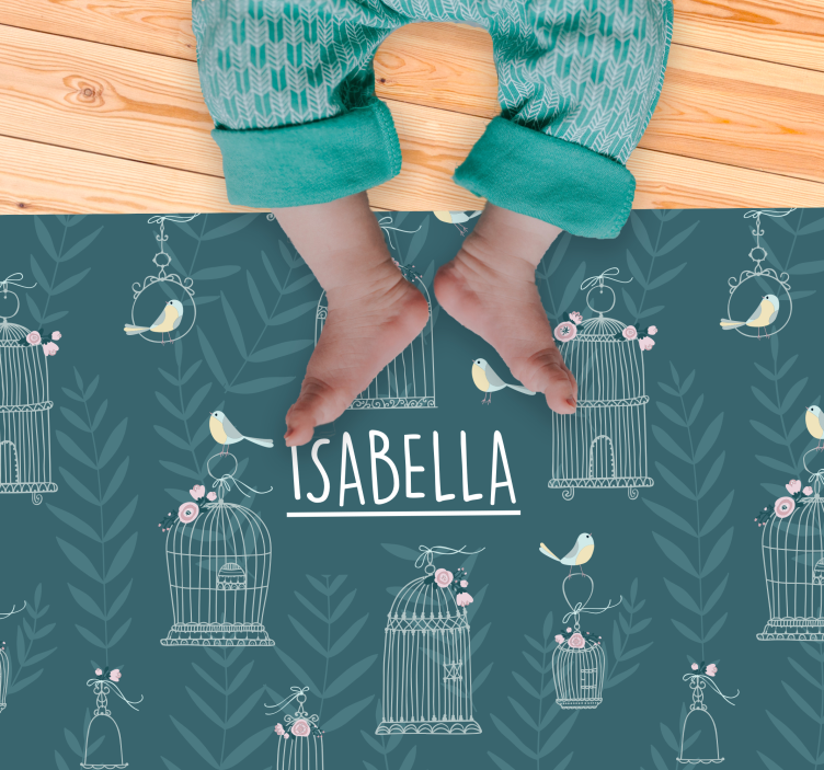 Birdcage Floral Pattern custom vinyl carpet - TenStickers