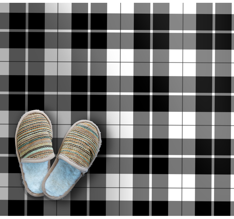 Black And White Check geometric vinyl carpet - TenStickers