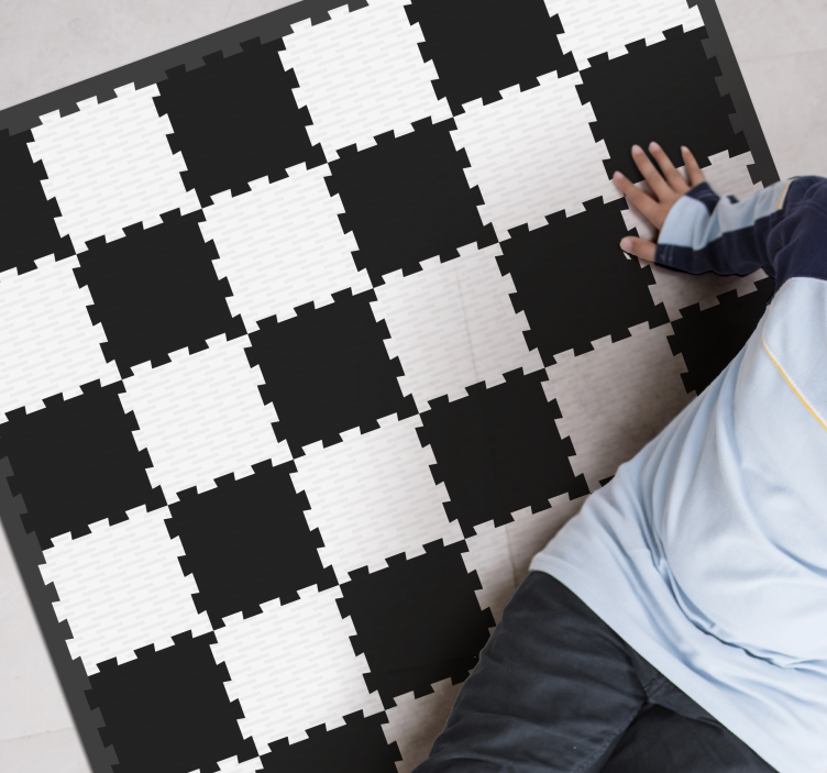 Checkerboard design geometric vinyl carpet - TenStickers