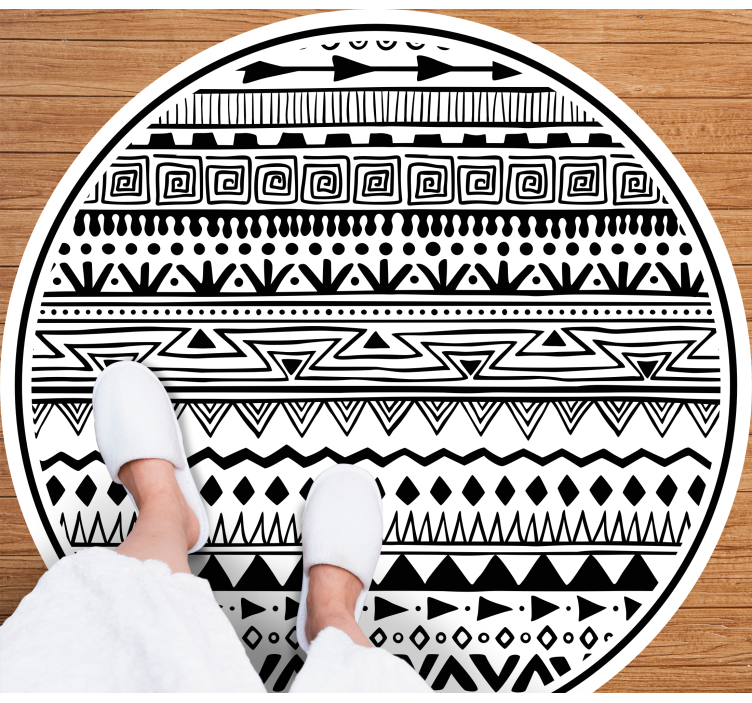 BLACK AND WHITE PATTERNS ethnic vinyl carpet - TenStickers