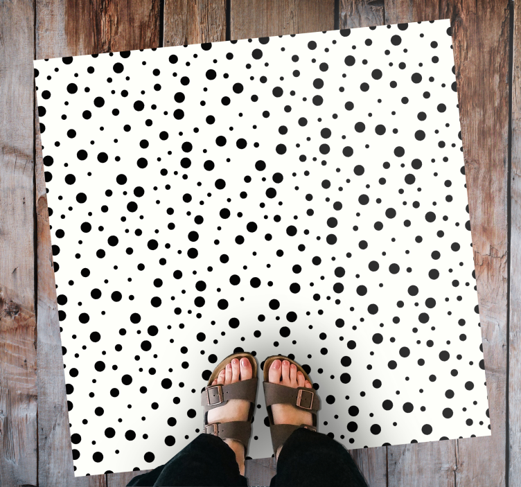 BLACK DOT PATTERN striped vinyl carpet - TenStickers