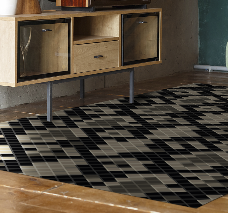 Black Geometric Pattern mosaic vinyl carpet - TenStickers