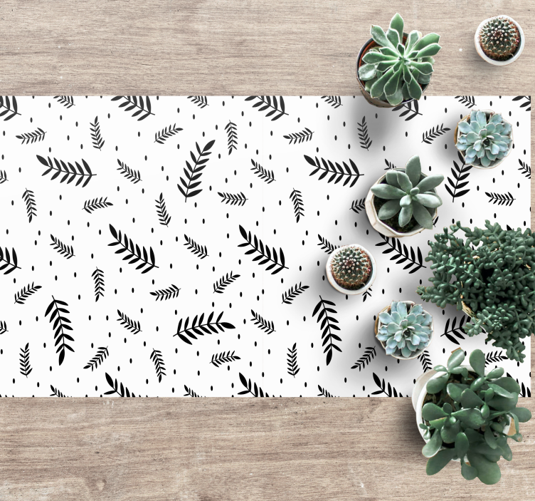 Black Leaves Pattern nature vinyl carpet - TenStickers