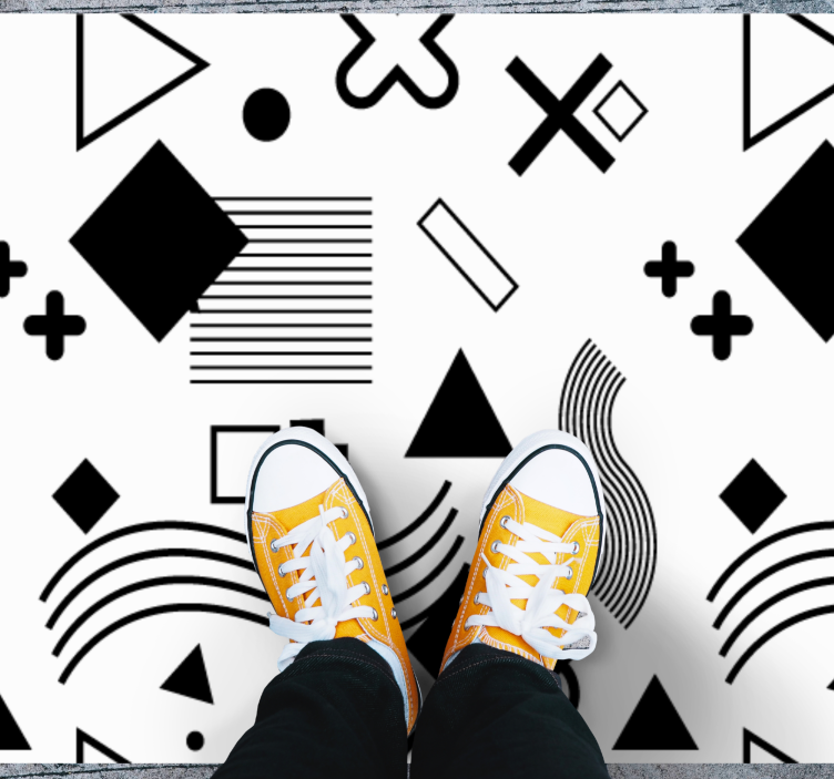 Black Patterns geometric vinyl carpet - TenStickers