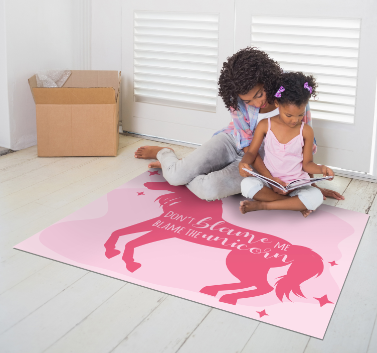 Blame the Unicorn kids vinyl carpet - TenStickers