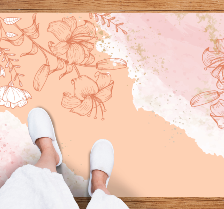 Floral Abstract Blush nature vinyl carpet - TenStickers